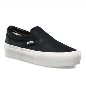 Vans Embossed Slip On Platform Black Size 9
